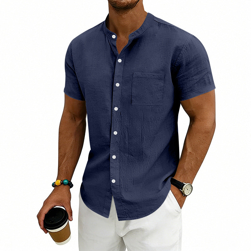 👔 LIMITED-TIME 50% OFF! ✨ Men's Loose Fit Short Sleeve Shirt – Breathable, Casual, Solid Color 🍃
