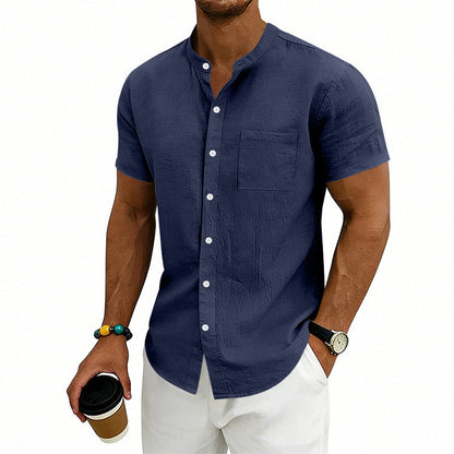 👔 LIMITED-TIME 50% OFF! ✨ Men's Loose Fit Short Sleeve Shirt – Breathable, Casual, Solid Color 🍃
