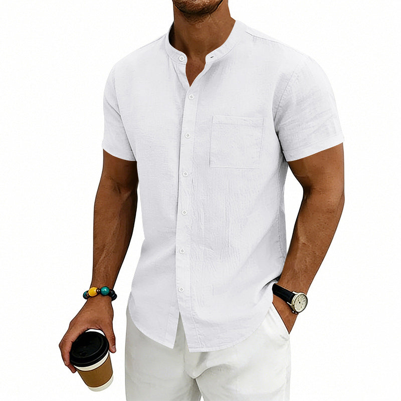 👔 LIMITED-TIME 50% OFF! ✨ Men's Loose Fit Short Sleeve Shirt – Breathable, Casual, Solid Color 🍃