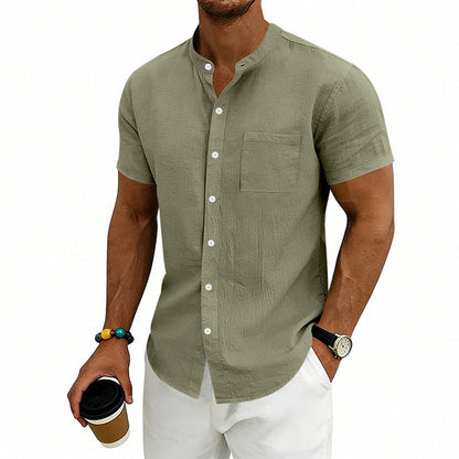 👔 LIMITED-TIME 50% OFF! ✨ Men's Loose Fit Short Sleeve Shirt – Breathable, Casual, Solid Color 🍃