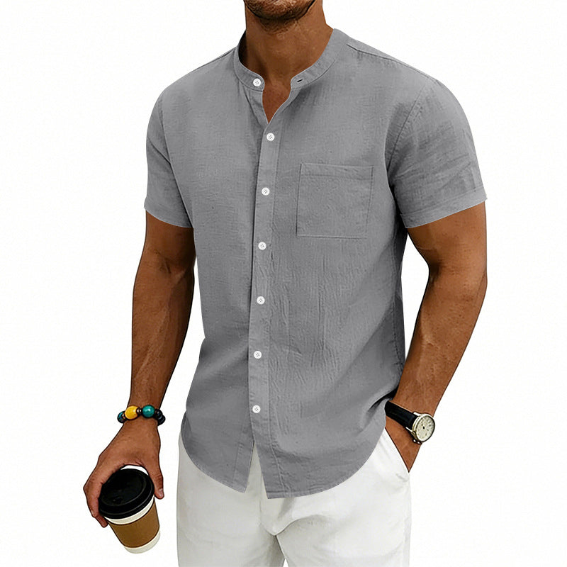 👔 LIMITED-TIME 50% OFF! ✨ Men's Loose Fit Short Sleeve Shirt – Breathable, Casual, Solid Color 🍃