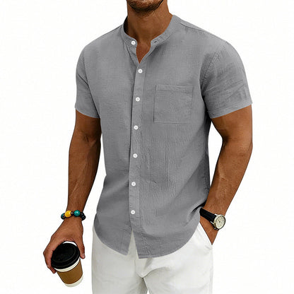 👔 LIMITED-TIME 50% OFF! ✨ Men's Loose Fit Short Sleeve Shirt – Breathable, Casual, Solid Color 🍃
