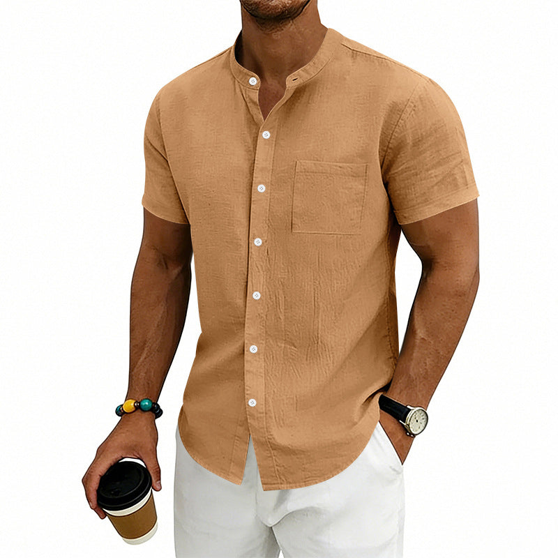 👔 LIMITED-TIME 50% OFF! ✨ Men's Loose Fit Short Sleeve Shirt – Breathable, Casual, Solid Color 🍃