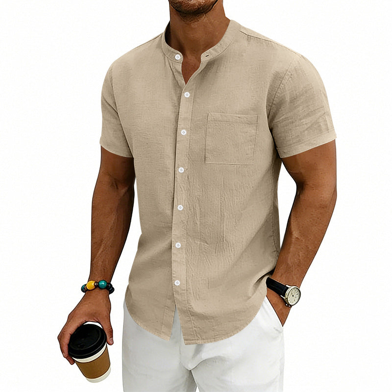 👔 LIMITED-TIME 50% OFF! ✨ Men's Loose Fit Short Sleeve Shirt – Breathable, Casual, Solid Color 🍃