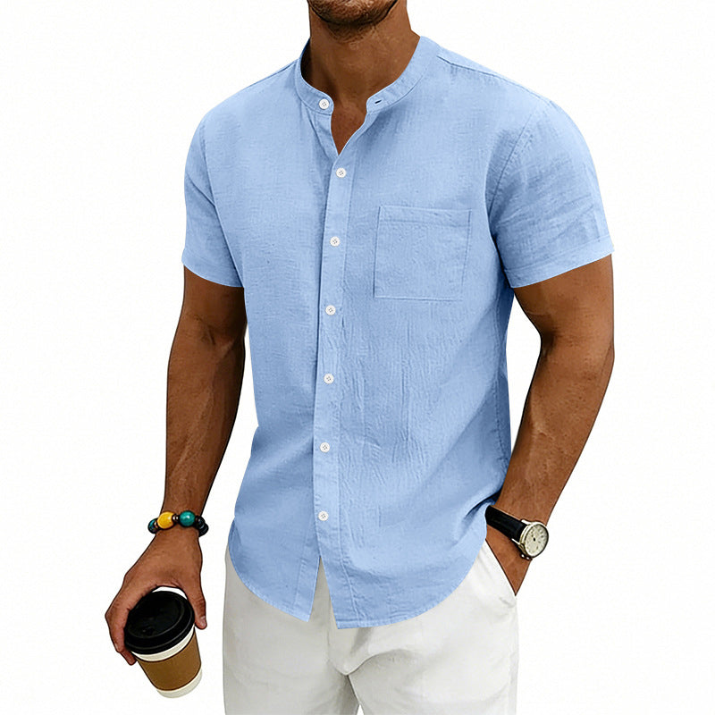 👔 LIMITED-TIME 50% OFF! ✨ Men's Loose Fit Short Sleeve Shirt – Breathable, Casual, Solid Color 🍃