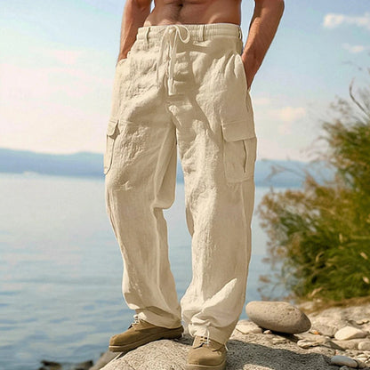 Men's Cotton Linen Cargo Pants