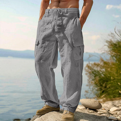 Men's Cotton Linen Cargo Pants