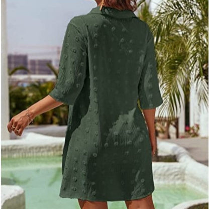 Women's Casual Oversized Jacquard Chiffon Shirt