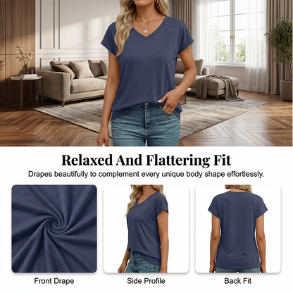 ✨👚 Women's Casual V-Neck Short Sleeve T-Shirt 💫