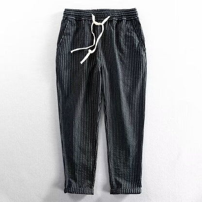 Men's Striped Linen Blend Casual Pants