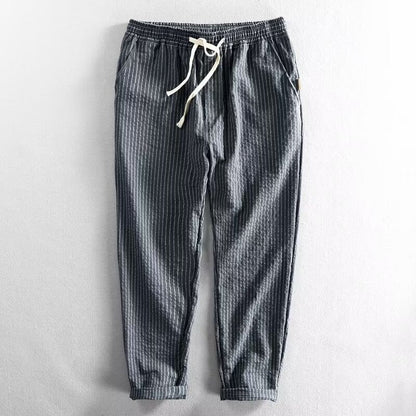 Men's Striped Linen Blend Casual Pants