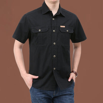 Men's Casual Cotton Short-sleeved Shirt