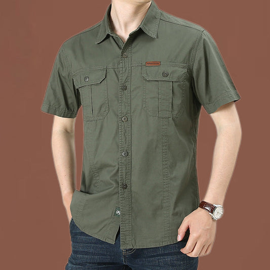 Men's Casual Cotton Short-sleeved Shirt