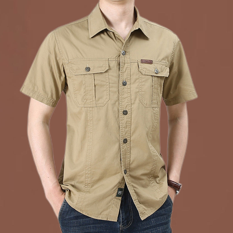Men's Casual Cotton Short-sleeved Shirt