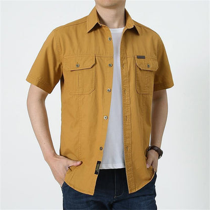 Men's Casual Cotton Short-sleeved Shirt