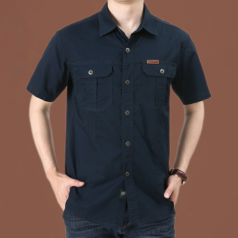 Men's Casual Cotton Short-sleeved Shirt