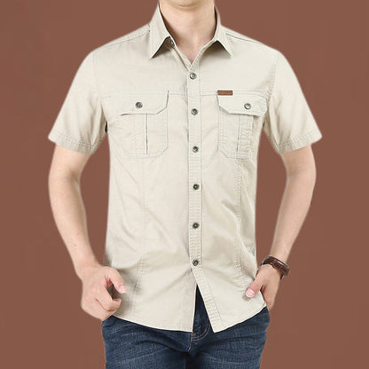 Men's Casual Cotton Short-sleeved Shirt