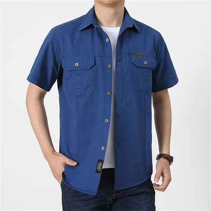 Men's Casual Cotton Short-sleeved Shirt
