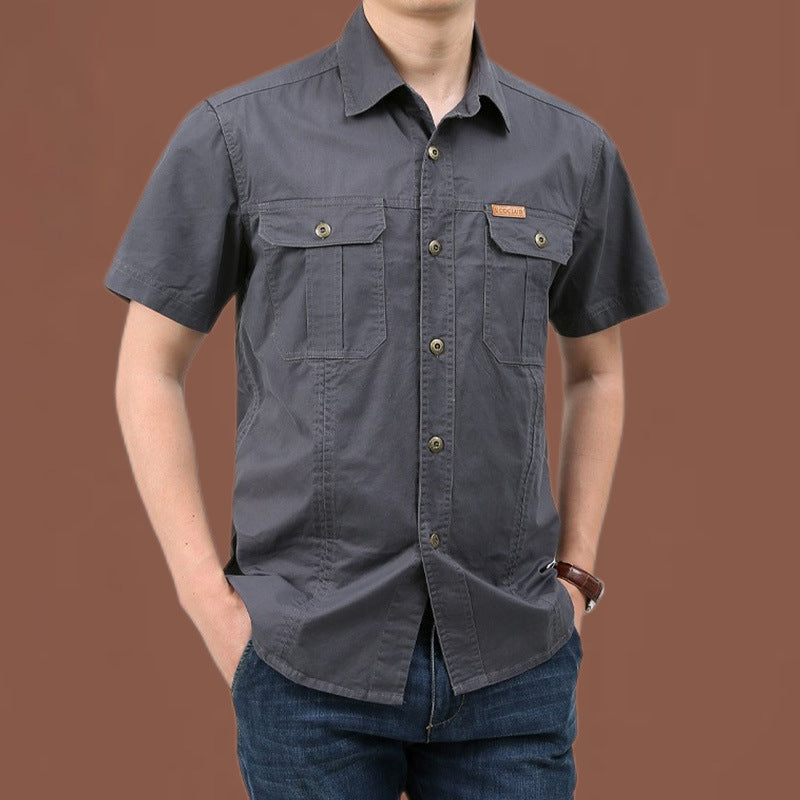 Men's Casual Cotton Short-sleeved Shirt