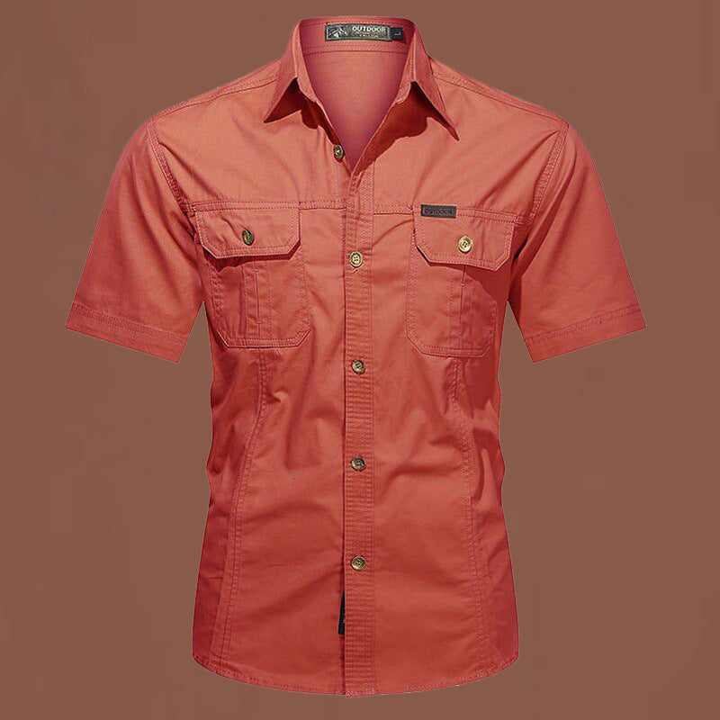 Men's Casual Cotton Short-sleeved Shirt