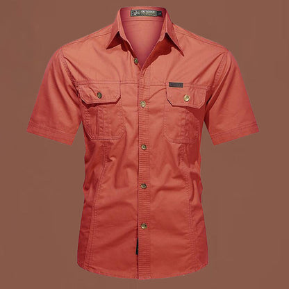 Men's Casual Cotton Short-sleeved Shirt