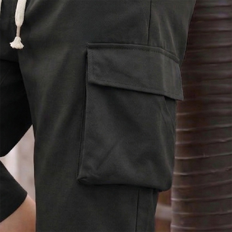 Men's Casual Capri Cargo Shorts with Drawstring Waist