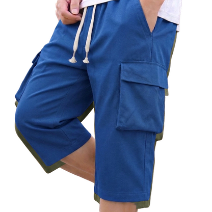 Men's Casual Capri Cargo Shorts with Drawstring Waist