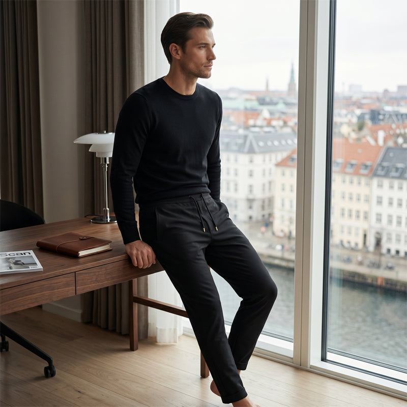 Men's Slim Fit Solid Ankle Pants