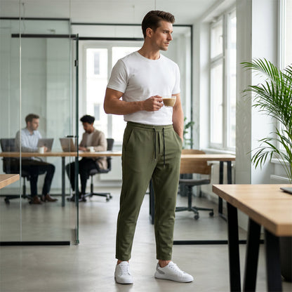 Men's Slim Fit Solid Ankle Pants