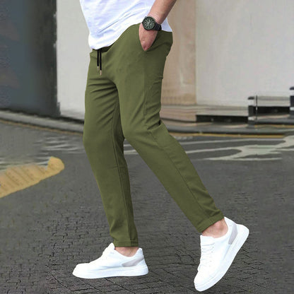 Men's Slim Fit Solid Ankle Pants