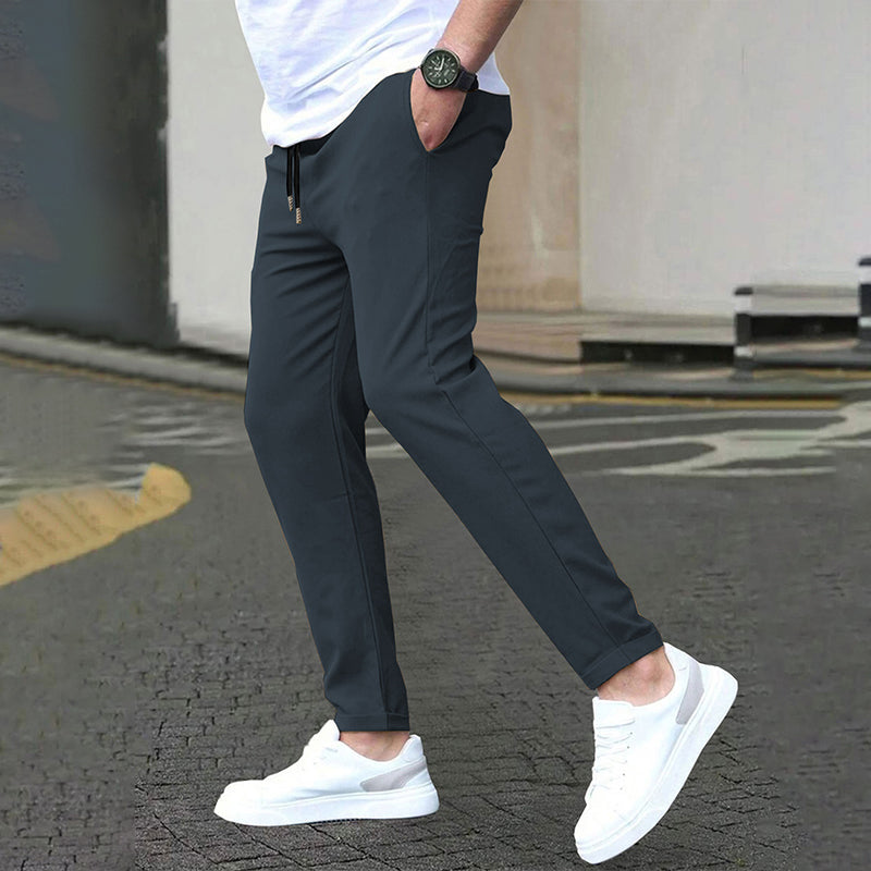 Men's Slim Fit Solid Ankle Pants