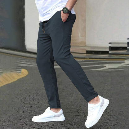 Men's Slim Fit Solid Ankle Pants