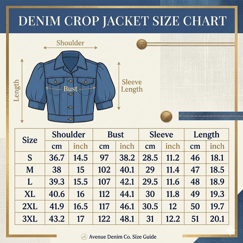 🧥 50% OFF NOW!🎀 Women's Puff Short Sleeve Cropped Denim Jacket