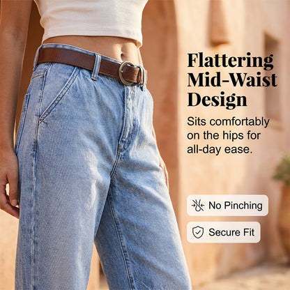 📢📢50% OFF !! ⏰Women's High Waisted Cropped Barrel Jeans