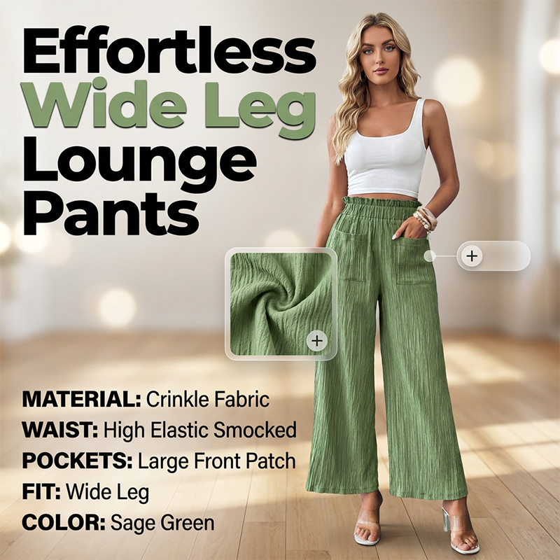 Women's Casual Solid-Color Loose-Fitting Pants