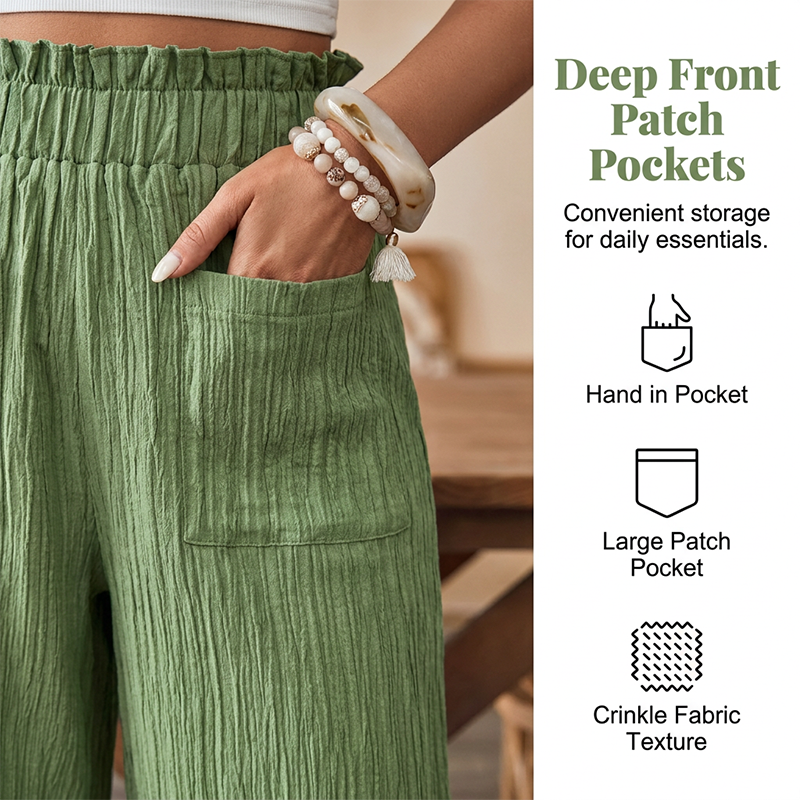 Women's Casual Solid-Color Loose-Fitting Pants