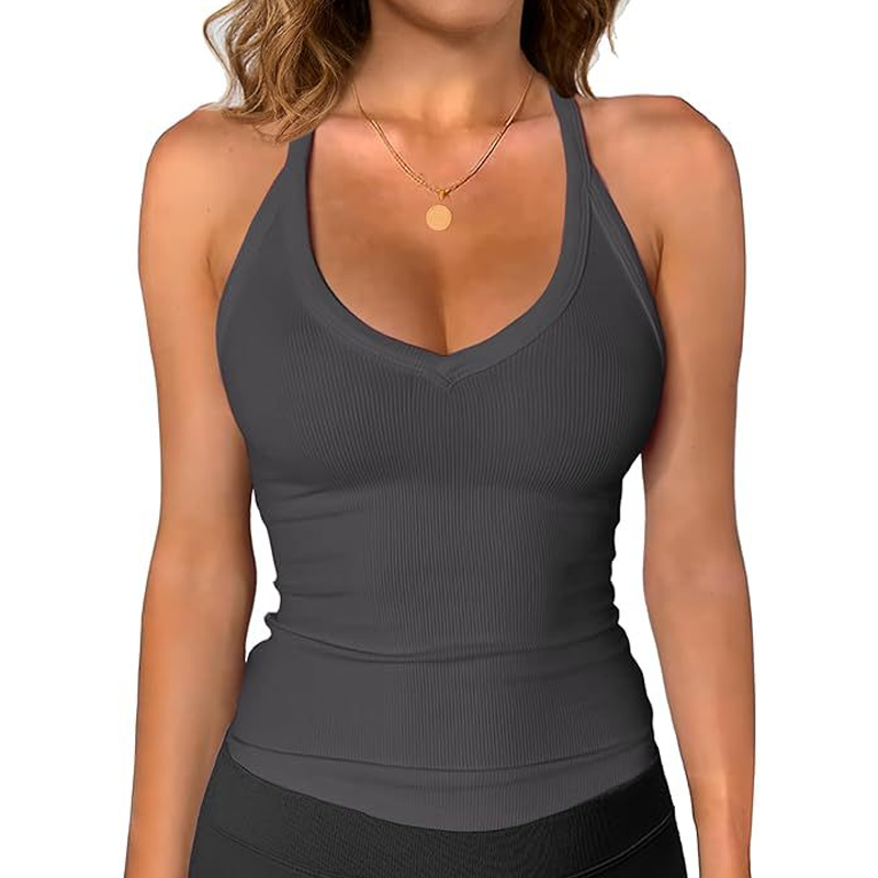 Women's Ribbed V-Neck Tank Top
