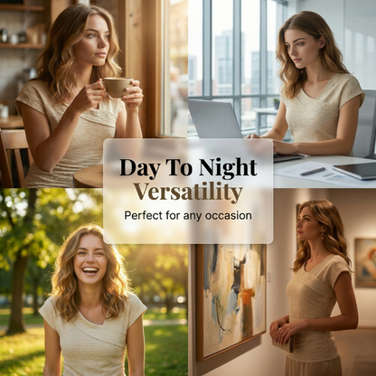 Women's Asymmetrical V-Neck Ruched Solid Top