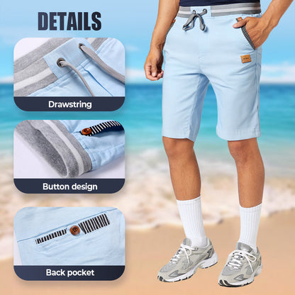 Men's Color-Blocking Drawstring Shorts