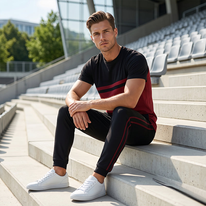 👕 LIMITED-TIME 50% OFF! ✨ Men's Color-Block Crew Neck T-Shirt – Modern, Casual, Comfortable 🧢
