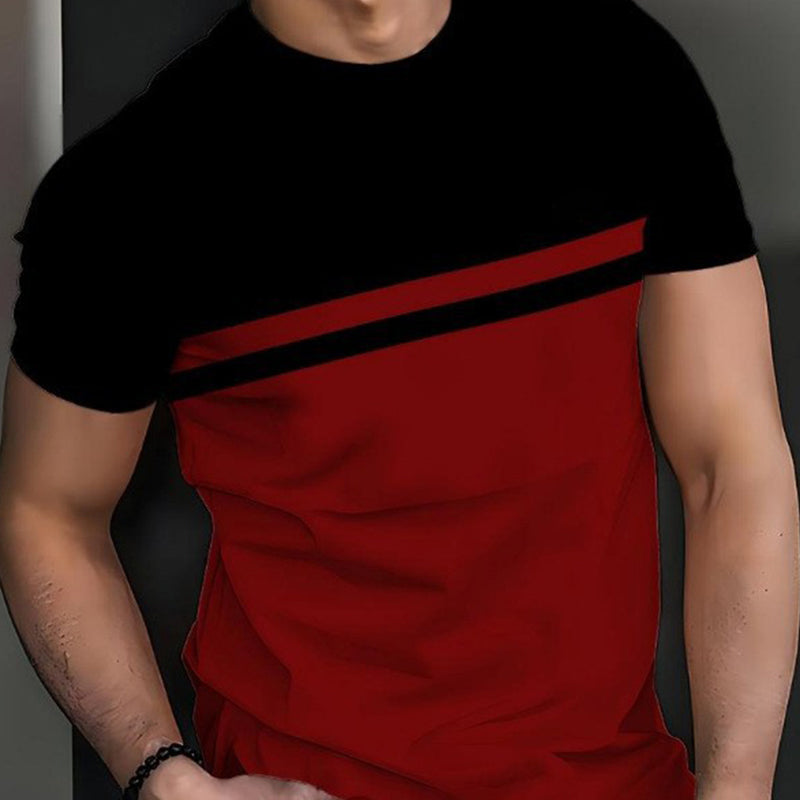 👕 LIMITED-TIME 50% OFF! ✨ Men's Color-Block Crew Neck T-Shirt – Modern, Casual, Comfortable 🧢
