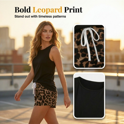 ✨Women's Tank Top & Leopard Shorts Set – Casual, Bold, Stylish