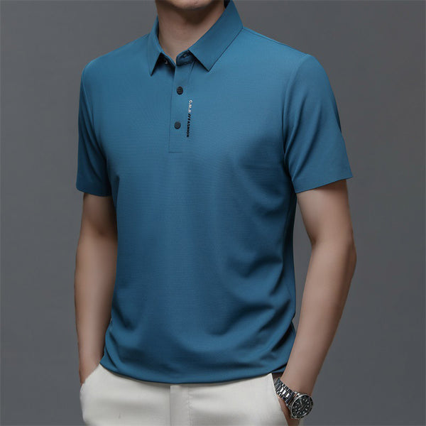🔥👔Men's Ice Silk Cuffs and Chest Dual Graphic Short Sleeve