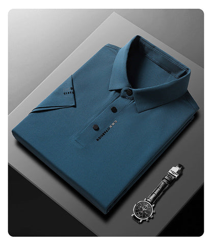 🔥👔Men's Ice Silk Cuffs and Chest Dual Graphic Short Sleeve