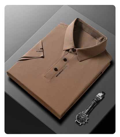 🔥👔Men's Ice Silk Cuffs and Chest Dual Graphic Short Sleeve