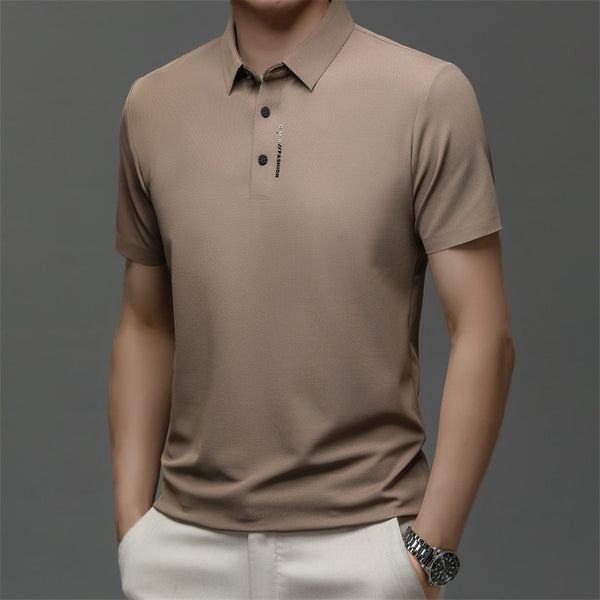 🔥👔Men's Ice Silk Cuffs and Chest Dual Graphic Short Sleeve