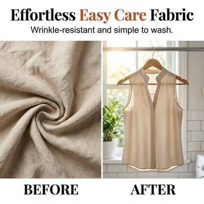 Summer Sleeveless Stand Collar V-Neck Top