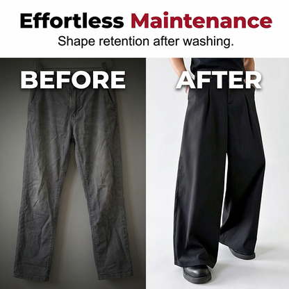 Men's Classic Fit Wide-Leg Suit Pants