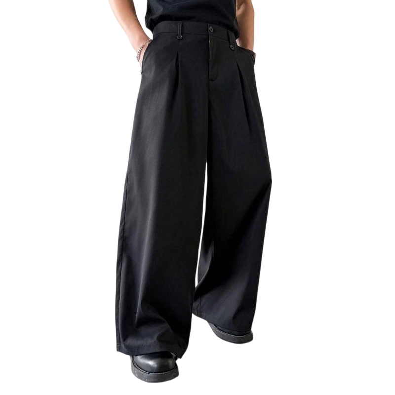 Men's Classic Fit Wide-Leg Suit Pants