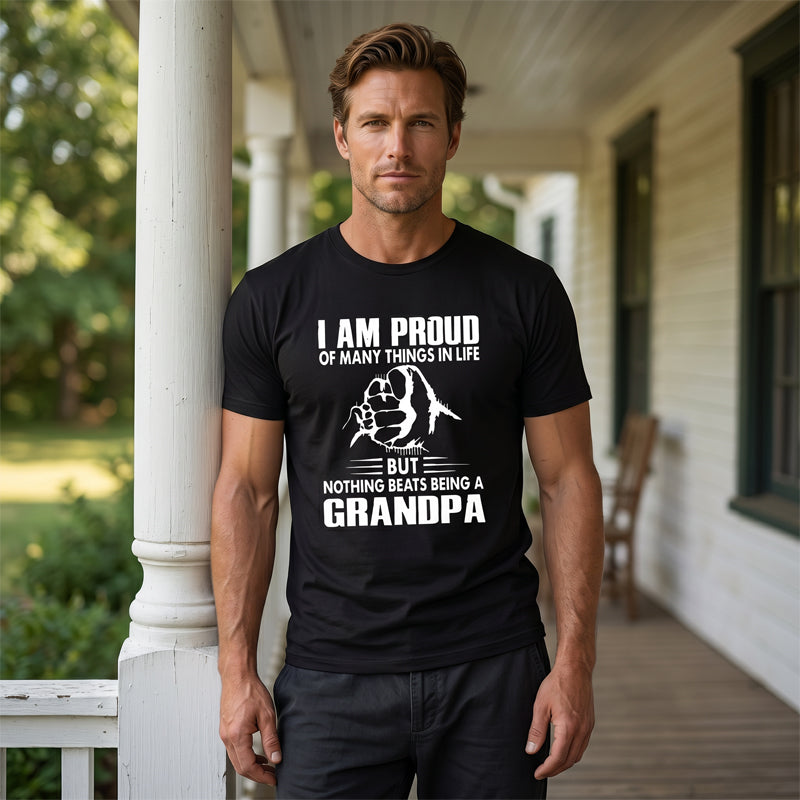 Proud Grandpa Graphic Print T-Shirt